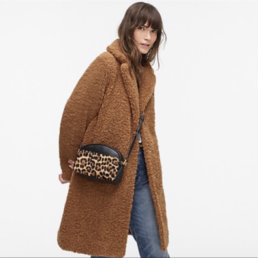J Crew Teddy Sherpa Topcoat Warm Brandy XS